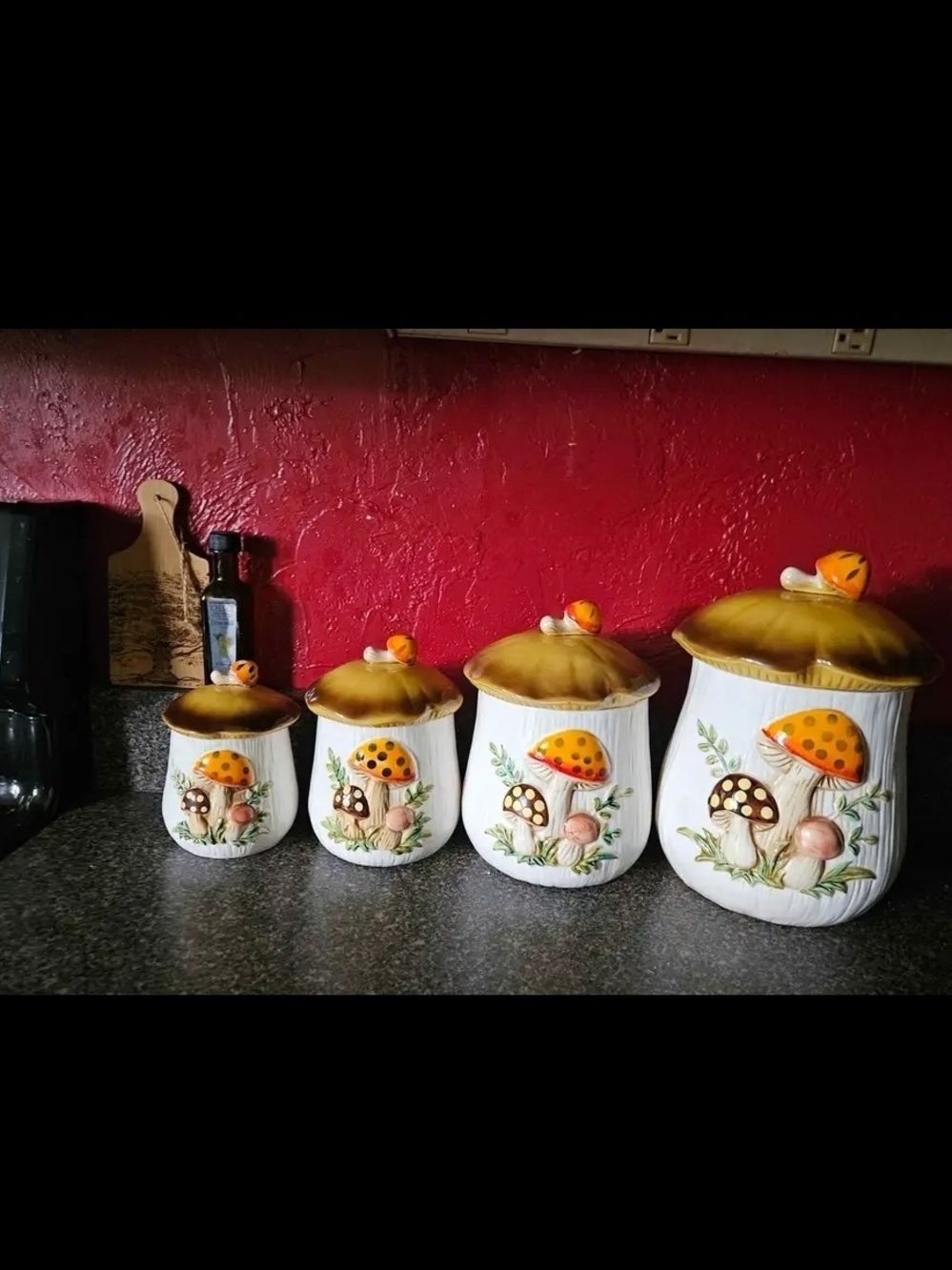 Vintage/1978 Sears Roebuck "Merry Mushroom" canister set
